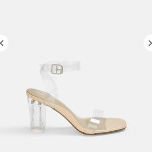 Nude Clear Mid Block Heels
